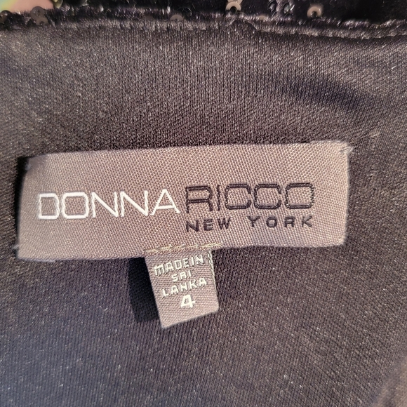 Donna Ricco Black Sequin Long Sleeve Dress - Picture 4 of 4